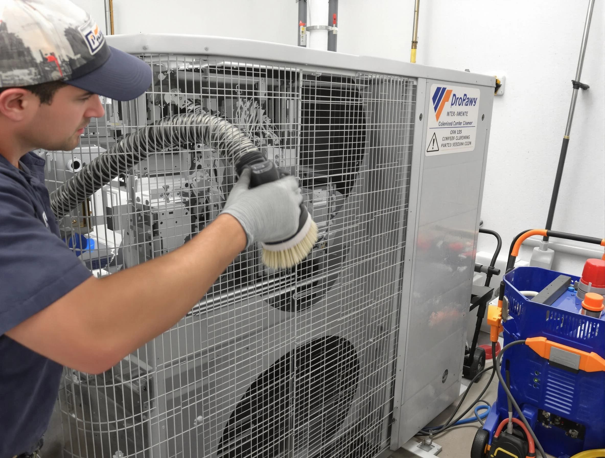 Hooper Air Duct Cleaning specialist performing precision AC coil cleaning for improved system performance in Hooper